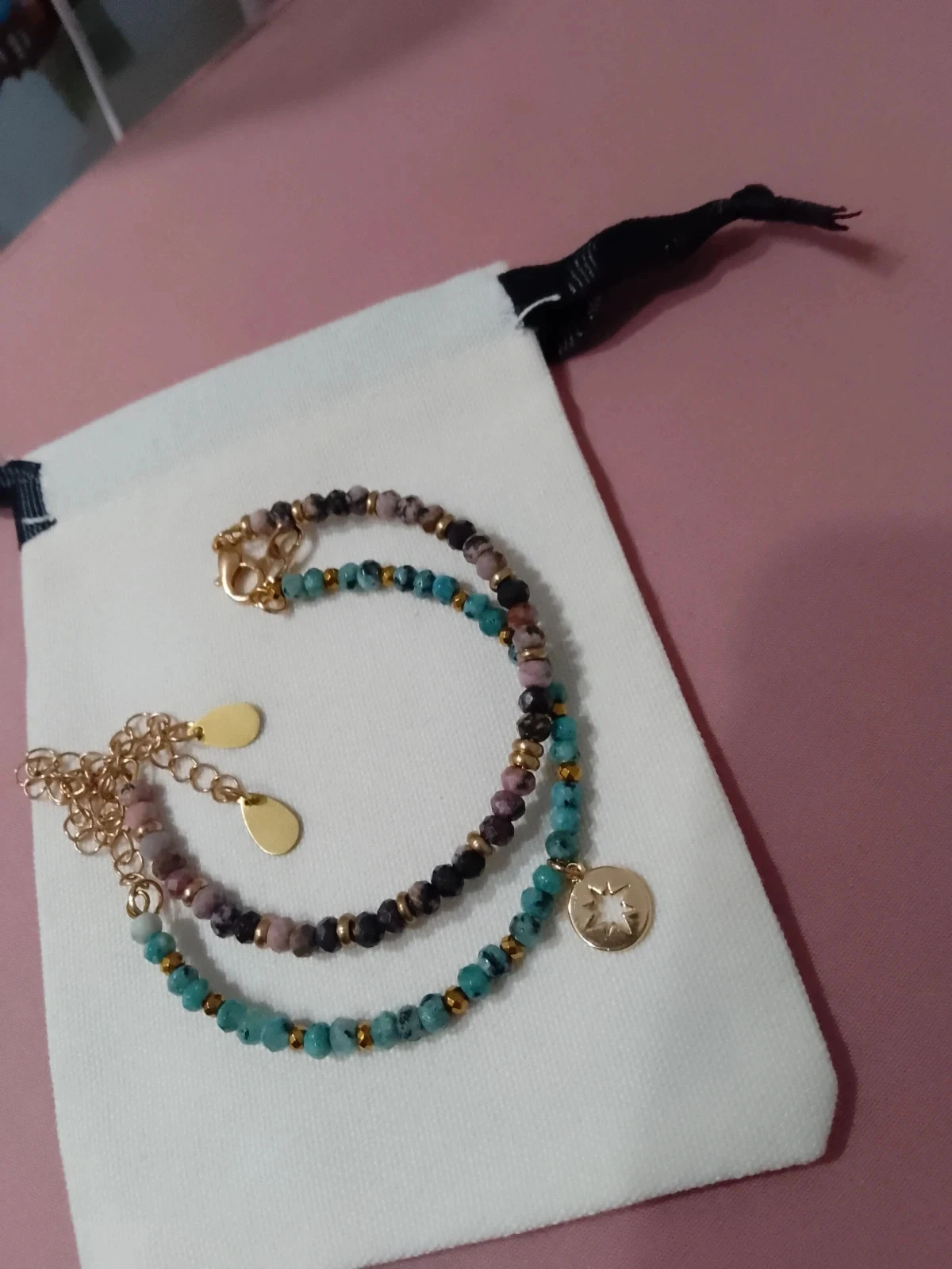 Lote de 2 pulseiras de pedras naturais semipreciosas – photo 2